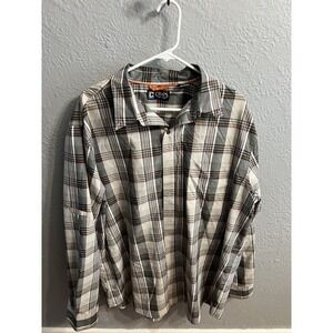 Chaps Plaid Shirt Mens XXL Polyester Long Sleeve Button‎